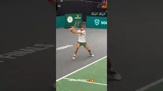 Carlos Alcaraz practicing at the Davis Cup in Valencia 