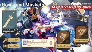 Roses and Muskets 4.3 Main Event Opening Day 1 Guide - Free Weapon Reward & Chiori Geo Character