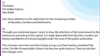 Letter to the editor drawing attention towards dacoitiees, murders and lawlessness.