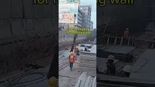 Steel Unloading Technique for Bridge Retaining Wall #construction #steel #cesshorts