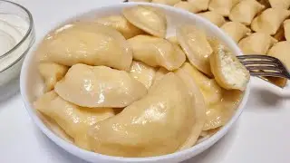 Universal dough for vareniki and pelmeni. Vareniki with cottage cheese and Adyghe cheese.