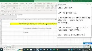 Shortcut key to display any function's arguments in Excel