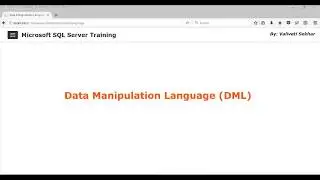 Microsoft SQL Server 2017 Training - Data Manipulation Language (DML)