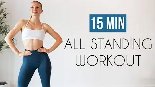 15 MIN FULL BODY HIIT - All Standing, No Repeats, No Equipment, Home Workout