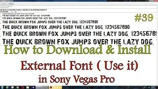 How to Download and Install external Font in Sony Vegas Pro |Hindi tutorial #39