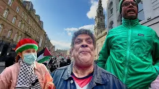 PALESTINE PROTESTORS CRY AND GET ANGRY WITH CAMERA MAN!!!! - Leeds Saturday Palestine March