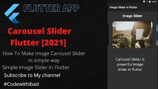 Flutter] Image Carousel Slider || Carousel Slider Flutter [2021]  || Image Slider in Flutter