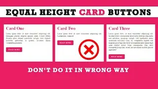 Same Height Equal Card Buttons Only Using HTML CSS | Easy to Fix this problem Don't Worry 