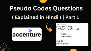 Top Pseudo Question | Accenture Technical Question | Part 1 | Accenture Detail Explained |