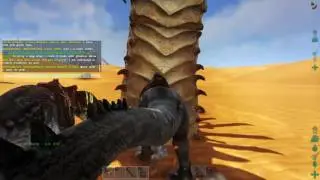 ARK  Survival Evolved alpha deathworm vs 2 rex.