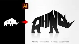 Warp Text Into the Custom Shape in Adobe Illustrator | Rhino Typography | Adobe Illustrator