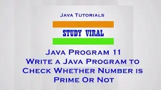 Java Program 11 - Check the given number is a prime number or not in Java - Study Viral