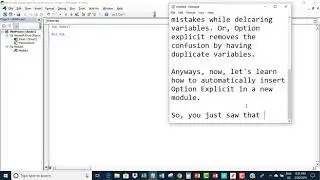 Excel VBA: Automatically insert Option Explicit in a new module