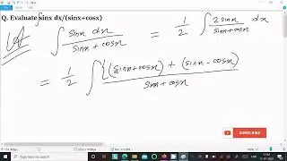 Find Integral of sinx/(sinx + cosx)