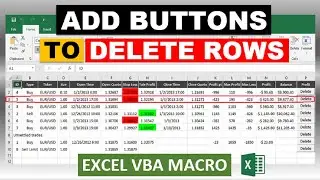 Add Buttons To Delete Rows Excel VBA Macro