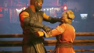 Smoke beat the old lady for money Scene (2023) Mortal Kombat 1 Cutscenes