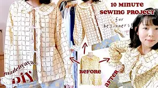 How To Upcycle Clothes🌼Sewing for beginners Refashion Easy DIY Tie Front Topㅣmadebyaya