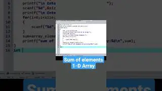 Find sum of elements of 1-D Array using function c program