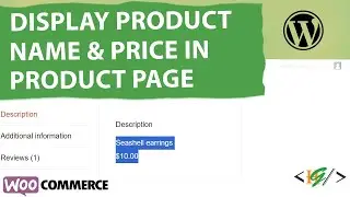 How to Display Product Name & Price using Shortcode in Product Page in WooCommerce WordPress