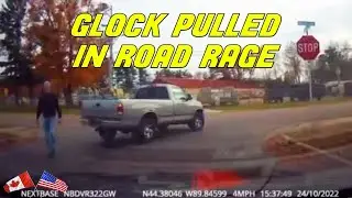 MAN KICKS CAR IN ROAD RAGE INCIDENT THEN CALLS POLICE | Road Rage USA & Canada