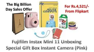 Unboxing Fujifilm Instax Mini 11 Special Gift Box Instant Camera Pink For Rs.4,521/- from Flipkart