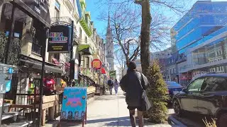 [4K] Walk in Downtown Montreal (Saint-Denis St, Sainte-Catherine St)