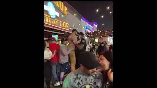 GUY GETS KICKED OUT OF BAR AND WONT LEAVE SO HE GETS CARRIED ABOUT BY HUMAN HULK! #tiktok #shorts