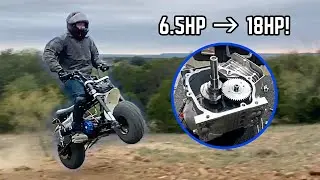 Ultimate Enduro Racing Mini Bike Build | TrailMaster Hurricane 200X + Tillotson  225cc Swap!