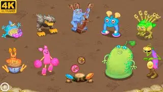 Gold Island - All Triple Element Monsters (My Singing Monsters) 4k