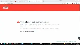 Ошибка при установлении защищенного соединения / Сертификат веб сайта отозван 