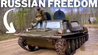 Riding On A Tank In Russia  w/ 