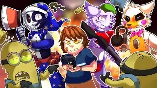Roxanne and Lolbit DESTROY ZOMBIES with MOON and GREGORY