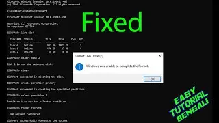 Format Memory Card Properly | Windows was unable to complete the format - Fixed | cmd | Diskpart