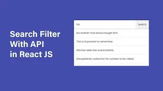 Search Bar Filter in React JS with API