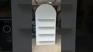 Arch backdrop with removable shelves. Full video on my channel w/ plans available. 