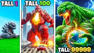 Shortest To TALLEST GODZILLA In GTA 5!