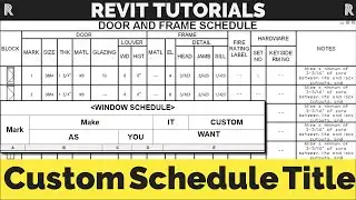 Custom Schedule Title | Quik Revit Tip