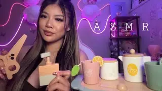 ASMR | Wooden Pampering🧴💄✂️ (skincare, makeup, haircut, layered sounds)