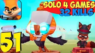 Zooba: Zoo Battle Arena - Gameplay Walkthrough Part 51 - STEVE SOLO 4 games 32 kills(iOS, Android)