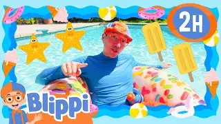 🏊Blippi's Pool Day Playtime🏊 | Blippi | Educational Kids Videos | Moonbug Kids