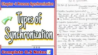 4.4 || Types of  Synchronization || Operating system || 