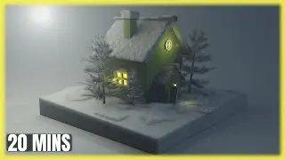 Blender 3D - Create a SNOWY Winter House in 20 minutes | Beginner Tutorial