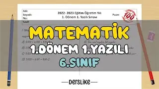 6. Sınıf Matematik 1.Dönem 1.Yazılı Soruları 