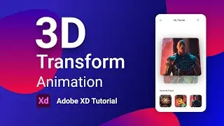 3D card animation in Adobe XD | 3D Transform | Auto Animate⚡