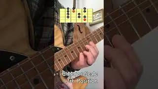 C Major Scale in the 12th position 🎸 #guitarlesson #guitartutorial