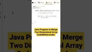 merge two dimensional array in java 