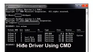 Hide and Unhide Driver Using CMD | Hide Disk without Software