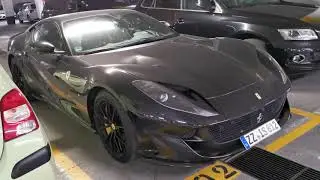 black ferrari 812 superfast in Cannes France