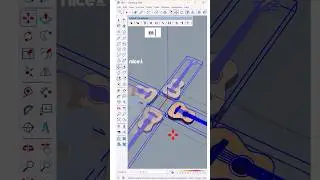 An innovative table design in SketchUp, featuring a glass top supported by four guitars arranged