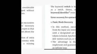 ERROR DETECTION AND RECOVERY IN COMPILER.